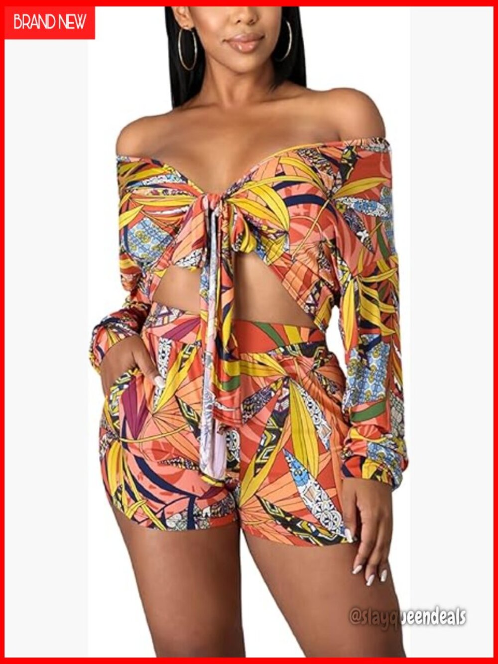 2 Piece Jumpsuit Set Long Sleeve Crop Top Bodycon Short Pant Outfits